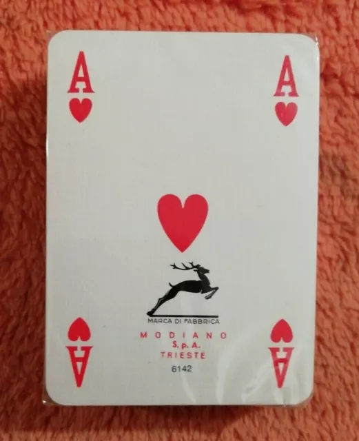 Vintage Mazzo Di Carte Da Poker Rosse Totocalcio Modiano Sigillato 2