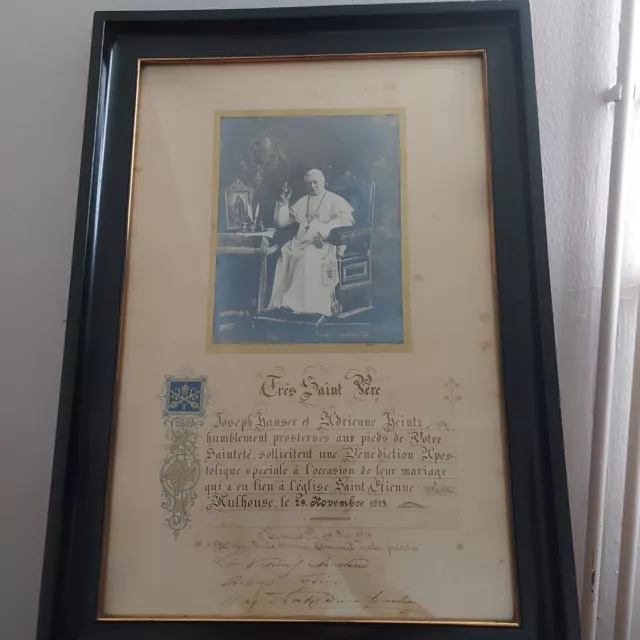 Antique Marriage Blessing Certificate