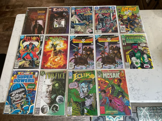 Lot 14 DC Comics green lantern two-face sword of atom hawkman arion spectre more