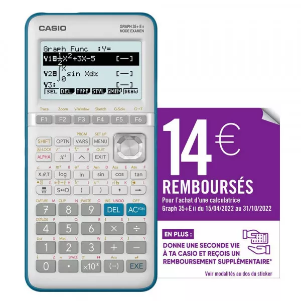 Calculatrice Casio GRAPH 35+E II Lycée BOUTIQUE LIBRAIRIE BRUNETEAUX