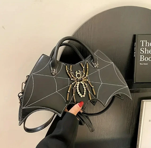 Gothic Bat Shaped Novelty Handbag, Creatove Unique Crossbody Bag, Stylish...