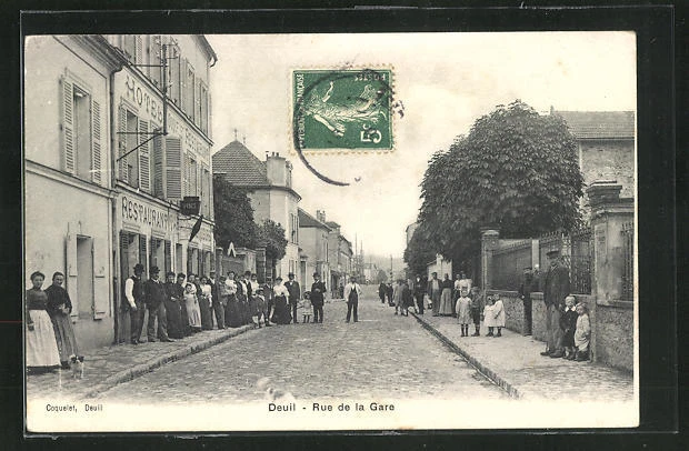 CPA Deuil, Rue de la Gare, Blick in die Rue de la Gare