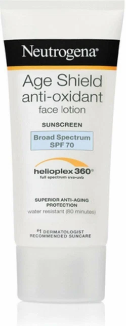 Neutrogena Face Lotion Age Shield SPF 70 Broad Spectrum Sunscreen 3oz Pack of 12