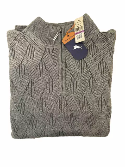 New w/ Tags_Tommy Bahama_Napa Ridge Half Zip Men’s Sweater_Gray_Size US XXL