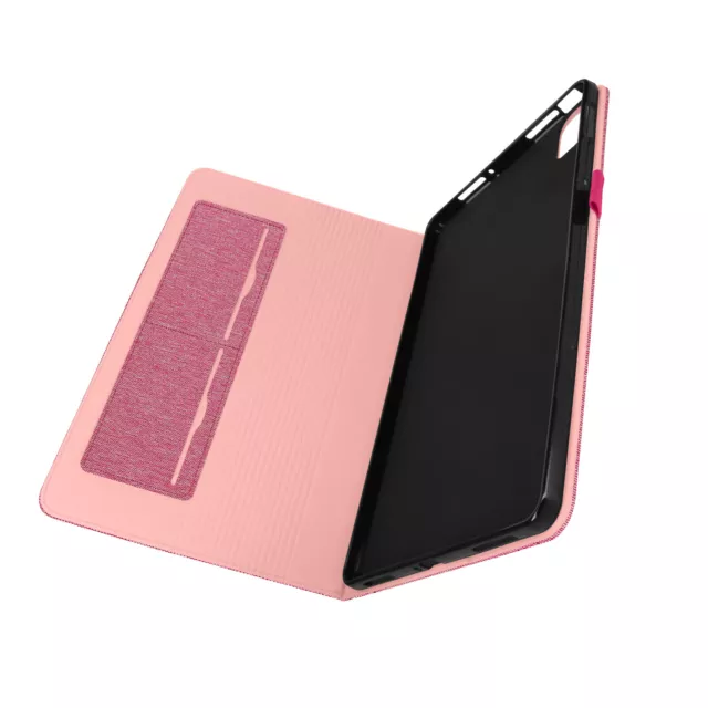 Canvas Stoffhülle mit Fächern für Xiaomi Pad 5 / Pad 5 Pro, Standfunktion – Rosa