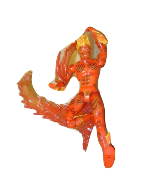 Marvel Legends Series II HUMAN TORCH Action Figure Solid Flame-On with Stand