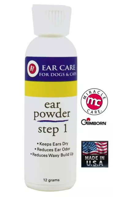 Gimborn Miracle Care R-7 Step 1 EAR POWDER PET Grooming CAT DOG 12 gm Odor Hair