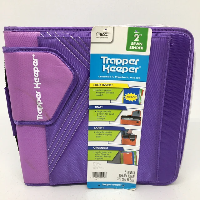Mead Trapper Keeper 2" Sewn Binder 3 Rings Dividers NWT but has a stain on front