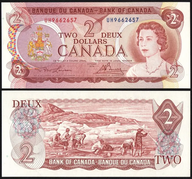1974 Kanada Canada: Lawson Bouey, $2 Two Dollars, BC- 47, Pick-86a, UNC