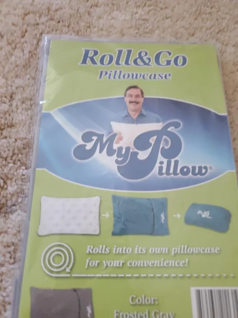 My Pillow ROLL AND GO PILLOWCASE- Frosted GRAY- For 12x18" Pillow