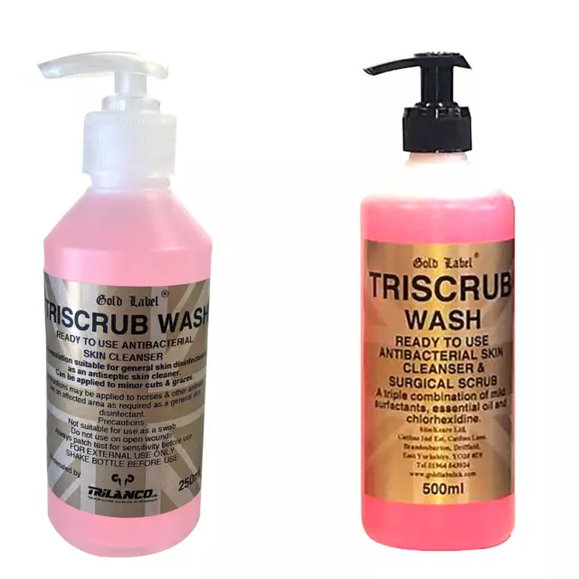 Gold Label Triscrub Wash With Pump Ready To Use For Horses 250ml 500ml