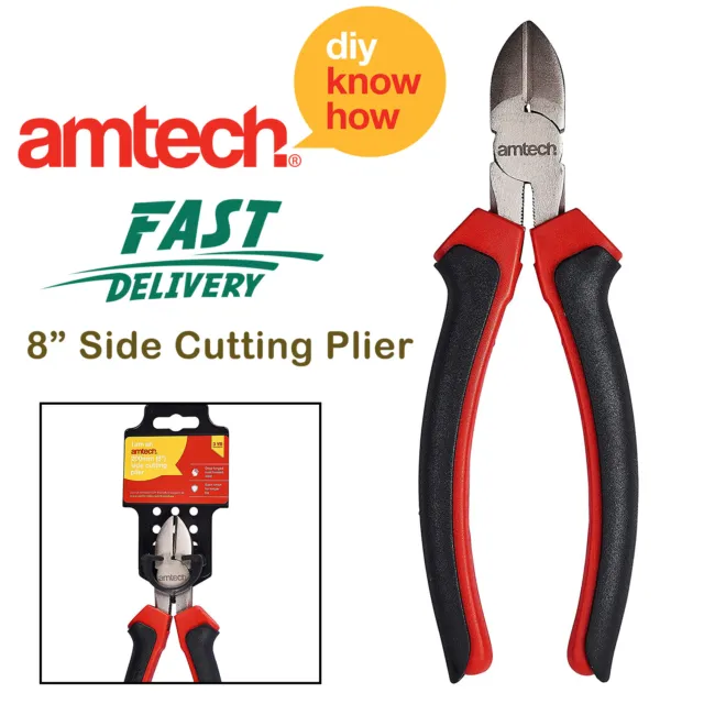 Amtech Side Cutting Pliers Diagonal Wire Cutters Plier Electric Cable Heavy Duty