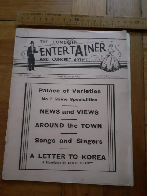 1953 The London Entertainer & Concert Artiste variety magicians singers