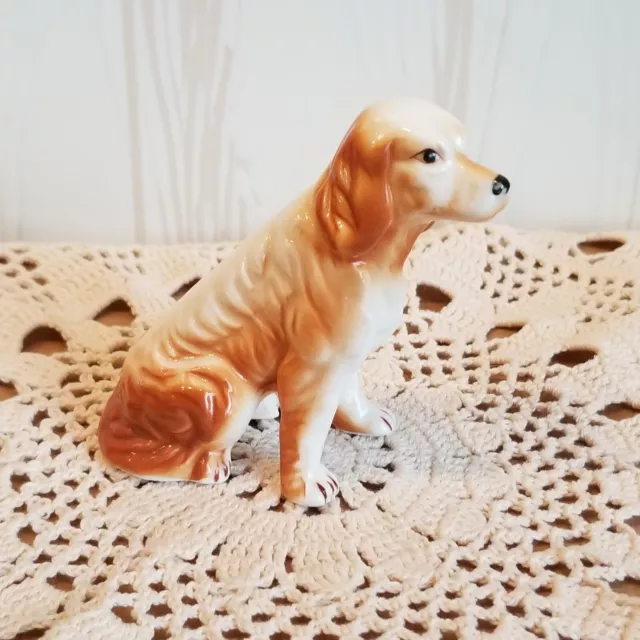 Vintage Irish Setter Dog Figurine 3 in. Collectible Sitting Dog Golden Retriever