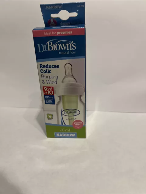 Dr Brown's 60ml Options Preemie Bottle Premature Babies Bottle  Narrow