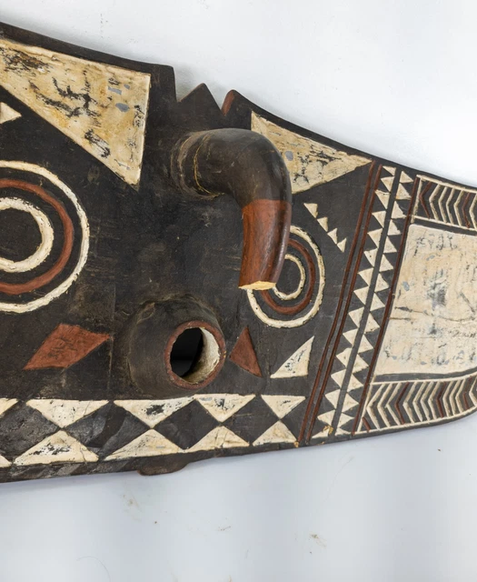 Antique Vintage Decorative African Burkina Faso Bwa Butterfly Hawk Mask 13