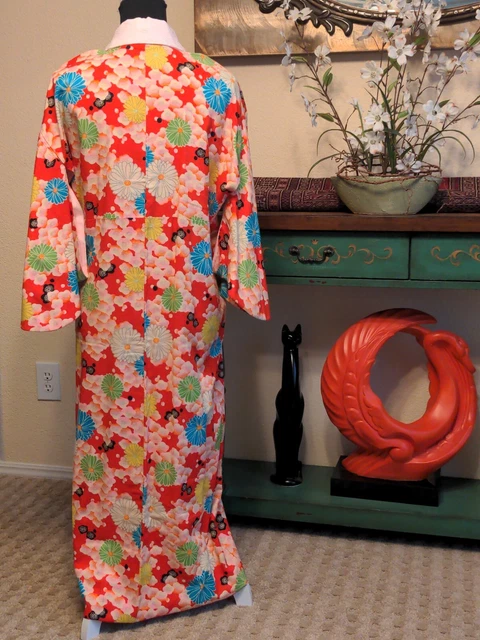 Excellent Condition Lovely Old Vintage Japanese Cotton Juban  Kimono Robe.  S M