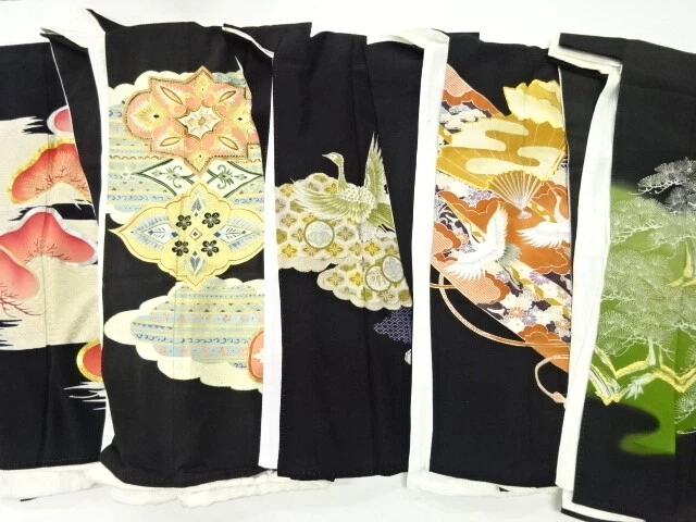 40928# Japanese Kimono / Antique Tomesode / Set Of 5