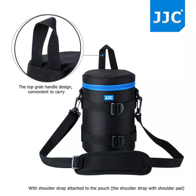 JJC 110x190mm Deluxe Lens Pouch Case Bag with Shoulder Strap fr Canon Nikon Lens