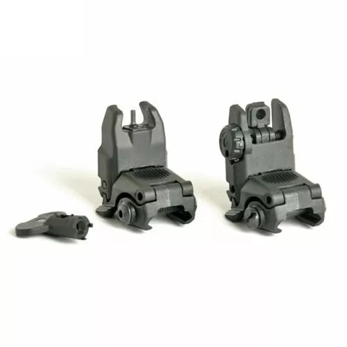 Tactical Polymer Front and Rear Flip up Sights Black