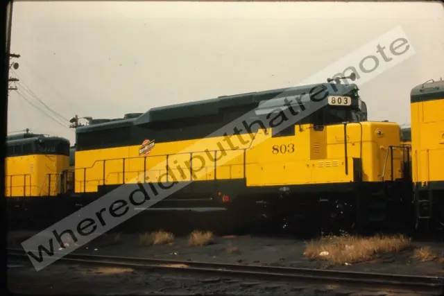 Orig. Slide Chicago & North Western CNW 803 EMD GP30 EX-CGW 40th St Chicago 1971