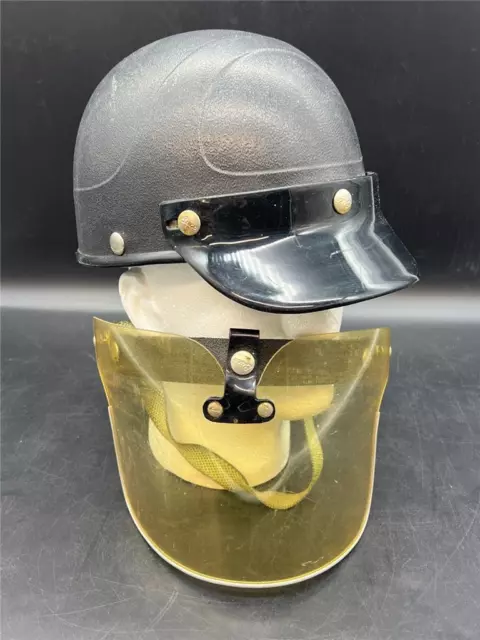 Vintage Buco Black Motorcycle Racing Helmet + Flip Up Face Shield Harley Indian