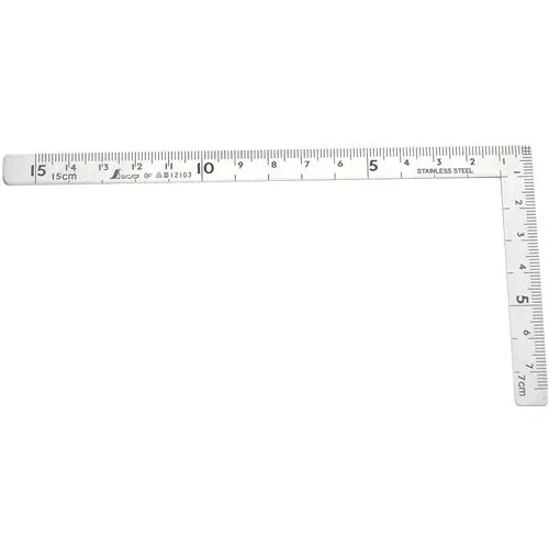 SHINWA Mini Carpenters L-Square 15cm X 7.5cm Stainless Steel Metric 12103 Japan