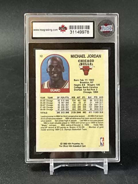 1989-90 Hoops Superstars Yellow #12 Michael Jordan Ksa 9.5 Ngm Chicago Bulls 2