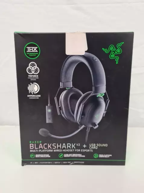 RAZER BLACKSHARK V2 + USB Sound Card Wired Gaming Headset *A-GRADE* (FREE SHIP)