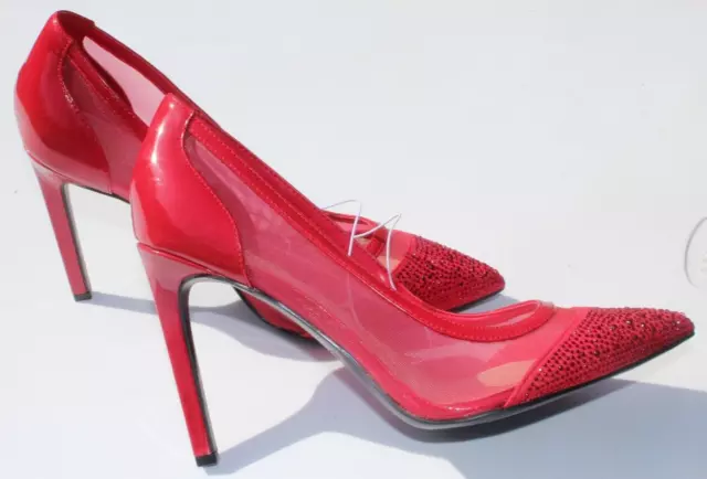 Nine West RED high heel shoes 10.5, 11 bling patent leather sparkle $99 OFFER nw