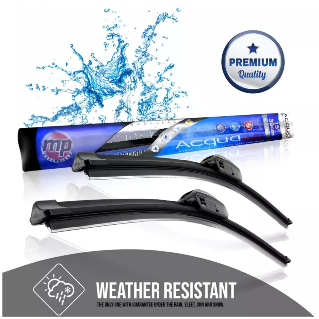Pair To Fit VW Polo (94-01) Acqua Max Front Windscreen Wiper Blades Kit - Black