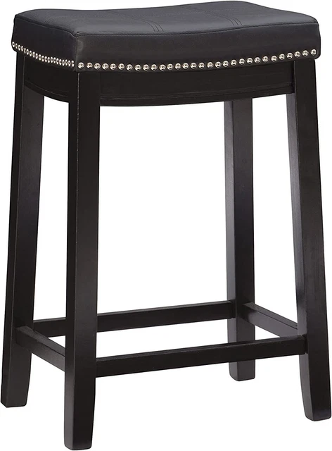 Linon Home Décor Kingston Gray Bar Stool, Black