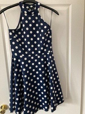 Quiz Navy And White Spots Ladies Dress Size 12 Used.