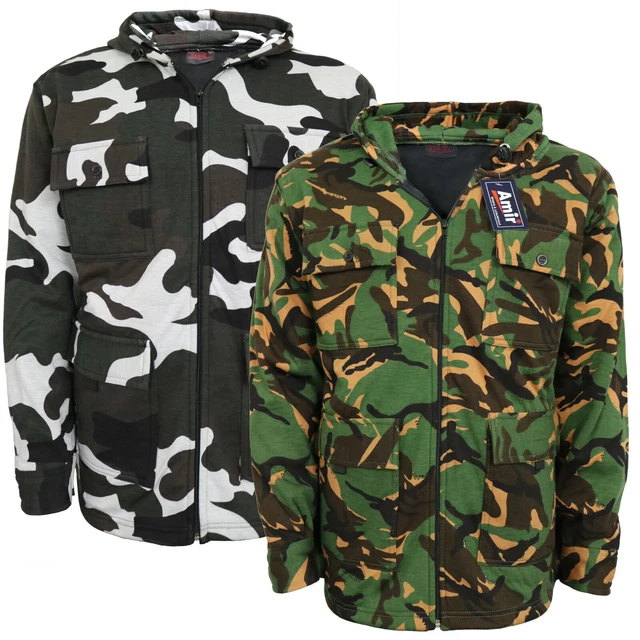 Mens Thick Fleece Realtree Jacket Jungle Camo Print Hunting Fishing Coat M-6XL 2