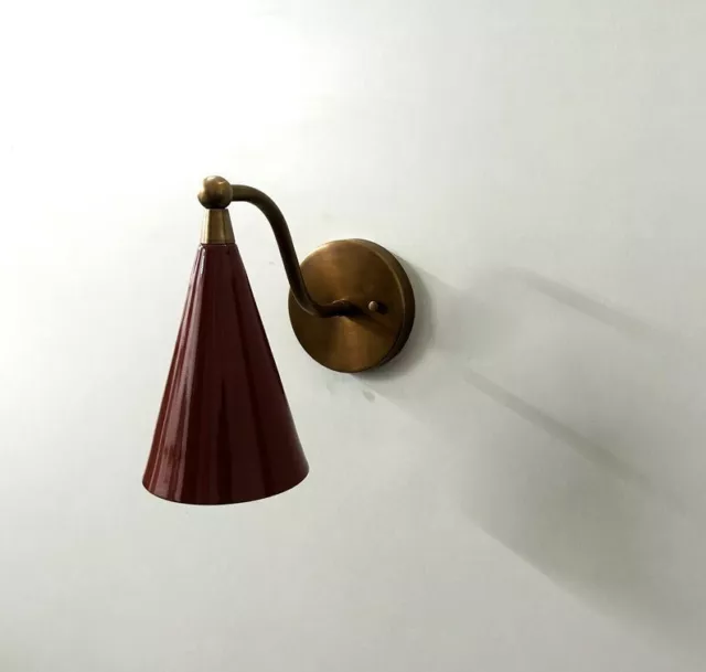 Modern Style Mid Century Raw Brass Wall Lamp Luminaire