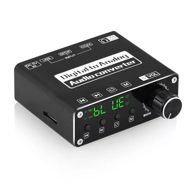 Mini COAX/OPT Digital-zu-Analog-Audio-Konverter Bluetooth-Empfänger USB DAC Amp