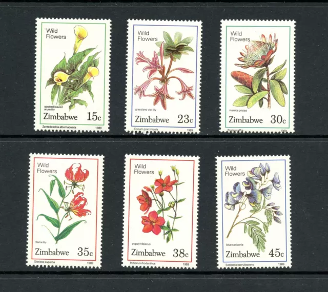 N804 Zimbabwe 1989 Flore Wildflowers 6v. MNH
