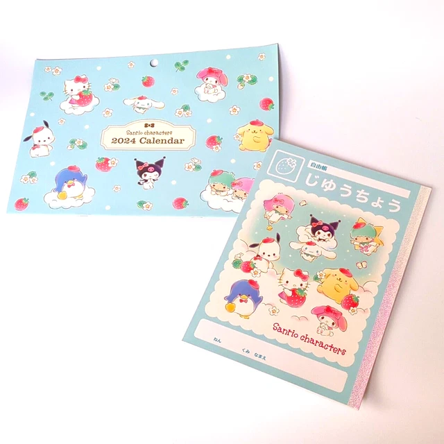 SANRIO CHARACTERS WALL Calendar 2024 , Notebook Set of 2 Japanese