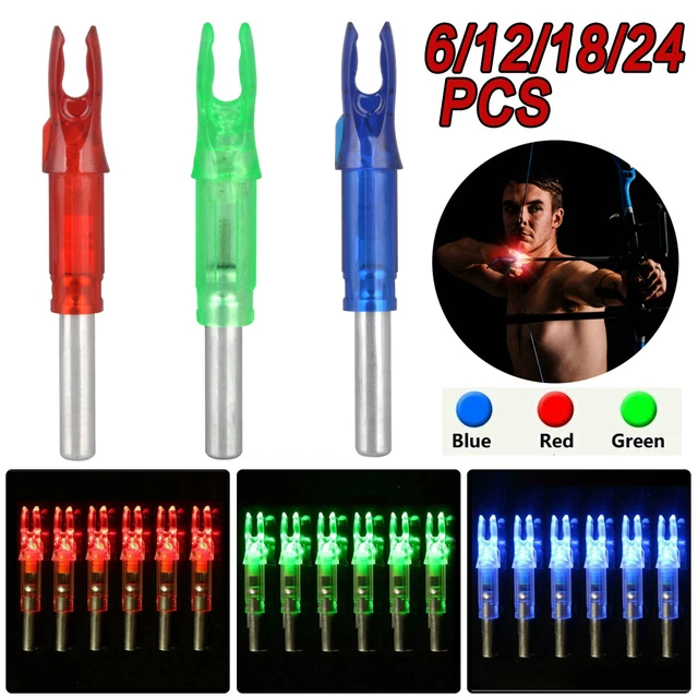LED Lighted Nocks Archery Arrow Shooting Hunting 6.2mm Nocks Tail Set 6-24PCS