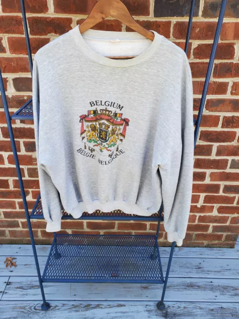 Vintage Belgium Belgique Belgie Dad Sweatshirt Coat of Arms 90s