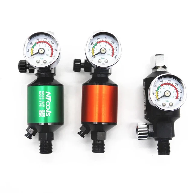 AIR REGULATOR WITH Filter Gauge Pressure Paint Spray Gun InLine Water