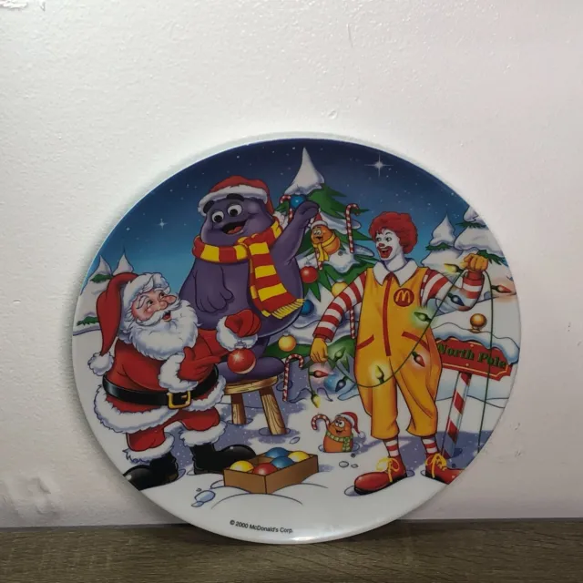 Vintage Mcdonalds Plates 2000 Christmas Ronald Grimace Collector Collectibles 9"