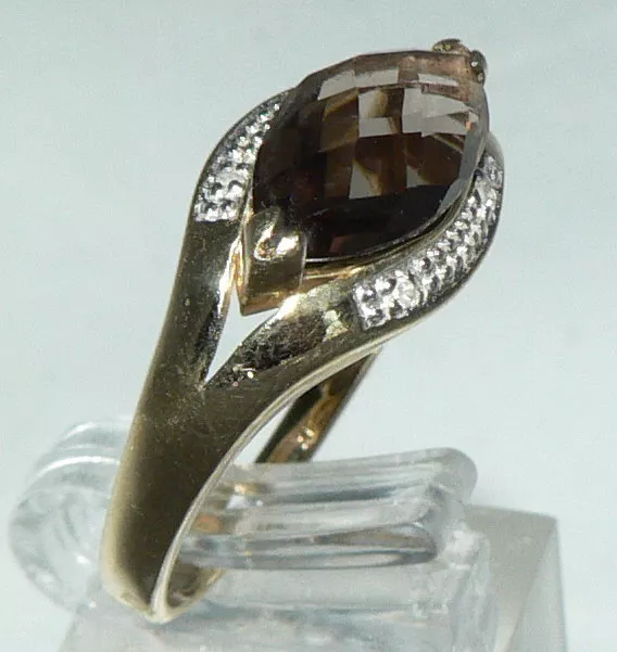 Ring aus 585er Gold mit Rauchquarz, Gr. 60/Ø 19,1 mm  (da4463) 2
