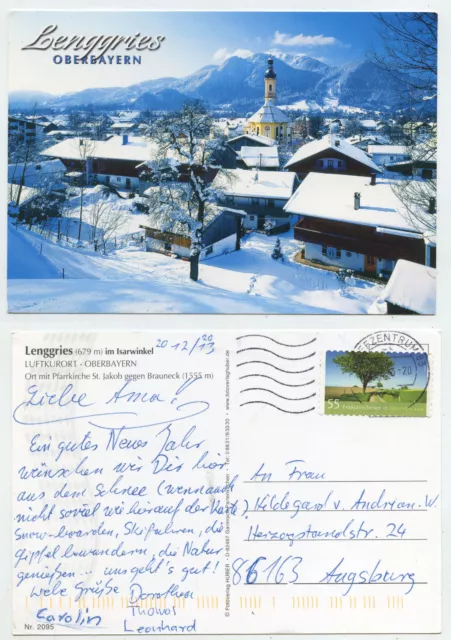 46876 - Lenggries, Oberbayern - Winter - Ansichtskarte, gelaufen