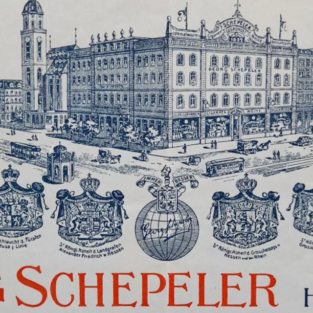 Alte Rechnung Frankfurt Am Main Kaffee Tee Cacao Conserven G. Schepeler Ca 1915