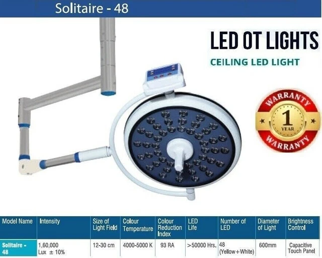 Operation Theater Surgical Light Intensity-1,60,000 Lux Common Arm LED OT Light&