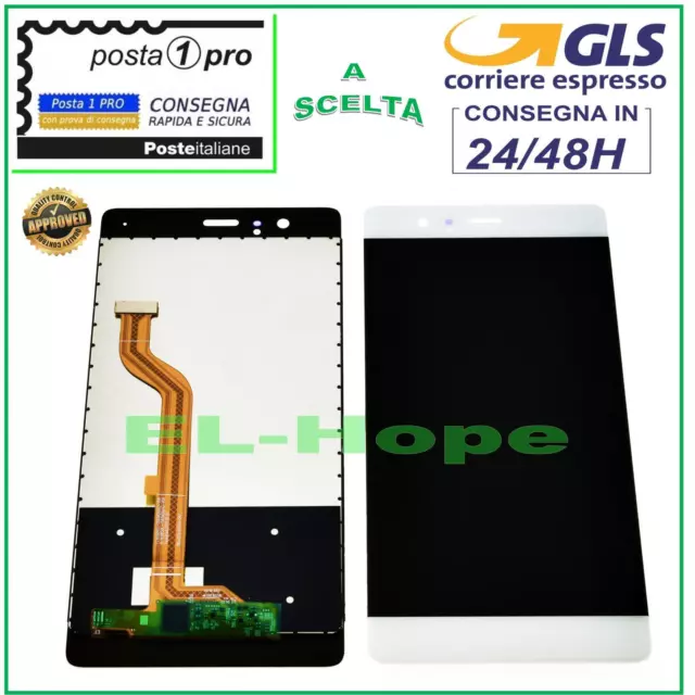 Display Lcd Per Huawei P9 Eva-L09 L19 L29 Touch Screen Schermo Vetro Bianco