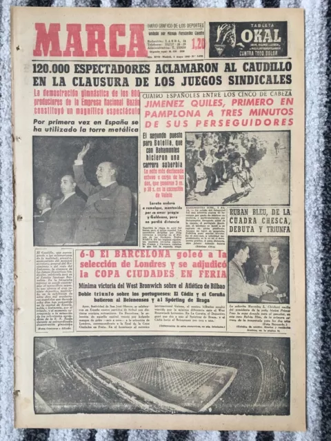 1958 FAIRS CUP FINAL Barcelona v London X1 + ATHLETIC BILBAO v WEST BROM (MARCA)