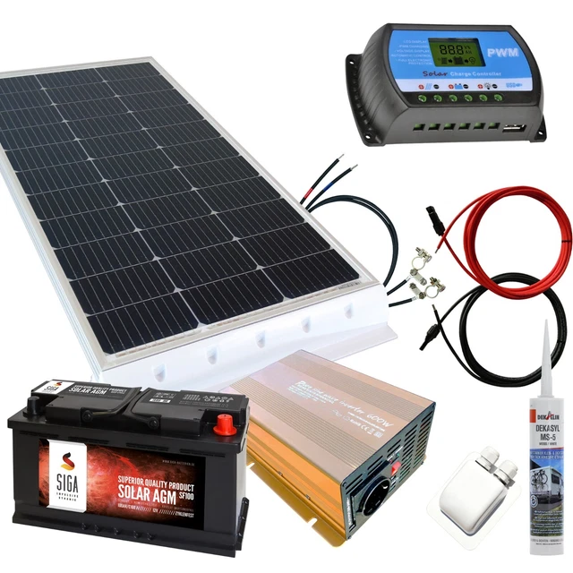 Kit Panneau Solaire Solartronics 100W Monocristallin – 12V Avec Régulateur 10A