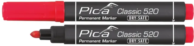 Pica 520/40 / Sb - Marqueur Permanent Type Arrondi Rouge Dans Emballage Blister